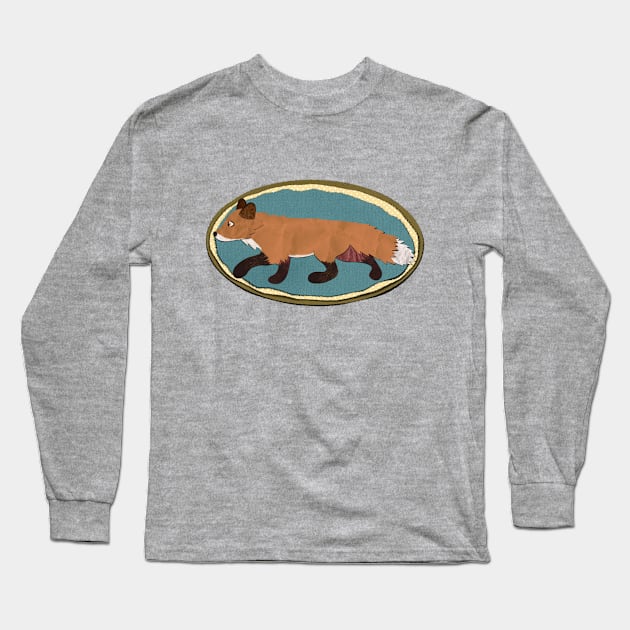 Paper Craft Fox Long Sleeve T-Shirt by Black Squirrel CT